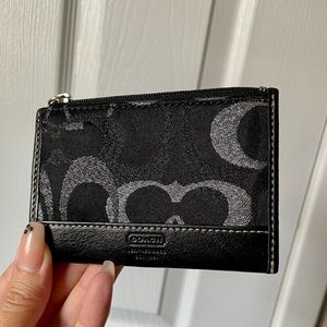 Coach Black Signature Coin Purse/Card Wallet